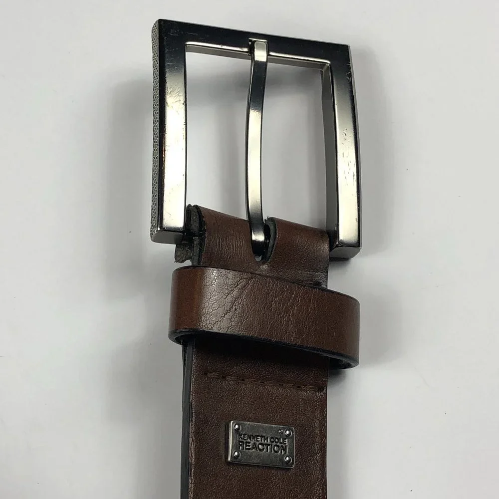 Kenneth Cole Reaction BIE Brown Genuine Leather Belt Cowboy Southwestern